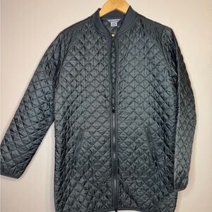 Gaiam Quilted Longline Zip Jacket Dark Green Size M